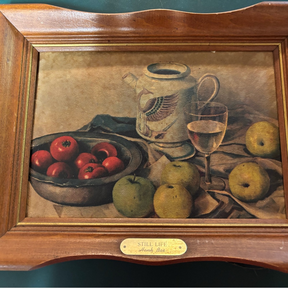 Henk Boss Vintage Still Life Art Print in Wooden Frame